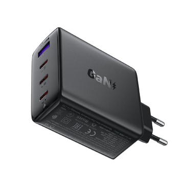 Acefast "A94" prémium fali töltőadapter GaN technológiával, 1x USB-A és 3x USB-C kimenet 100 W - fekete Acefast "A94" prémium fali töltőadapter GaN technológiával, 1x USB-A és 3x USB-C kimenet 100 W - fekete