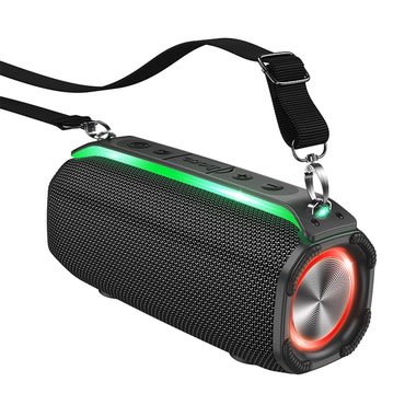 Hoco Rick Sports hordozható Bluetooth hangszóró RGB LED világítással - fekete