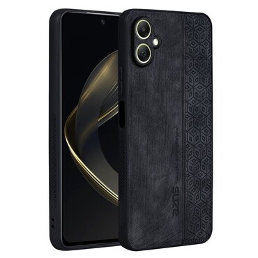 Prémium tok Cube Leather beépített hátsó kamera védelemmel Samsung Galaxy A06 készülékekhez - graphite black
