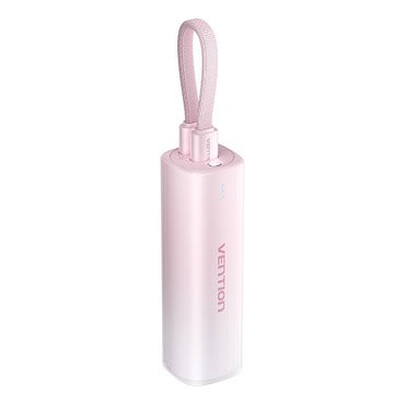 Vention Flow power bank gyorstöltéssel 20 W, 5000 mAh kapacitással és USB-C - Lightning kábellel - ombre pink