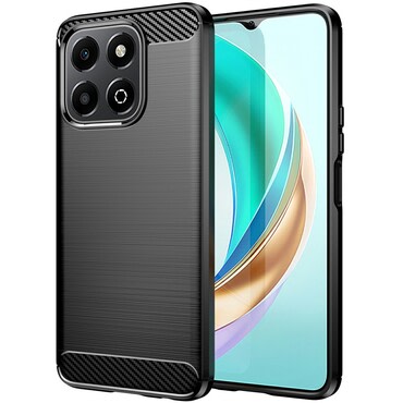 TPU gél tok "Brushed Carbon" Honor X6b készülékekhez - fekete