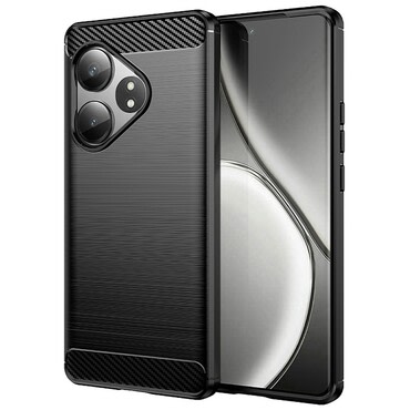 TPU gél tok "Brushed Carbon" Realme GT 6 készülékekhez - fekete