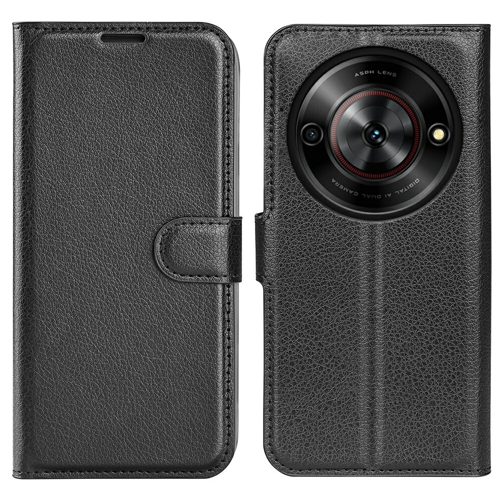 Nyitható tok "Litchi" Telemach 5G Pro / ZTE Blade A75 5G készülékekhez - fekete