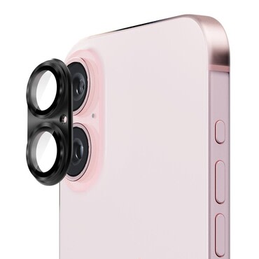 Prémium védelem hátsó kamerára alumíniumból iPhone 16 / 16 Plus készülékekhez - fekete