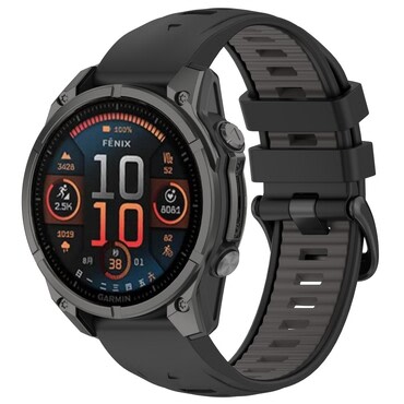 Szilikon óraszíj Garmin Fenix8 43mm / Fenix 6S / 6S Pro / 5S / 5S Plus / Epix Pro 42mm - fekete