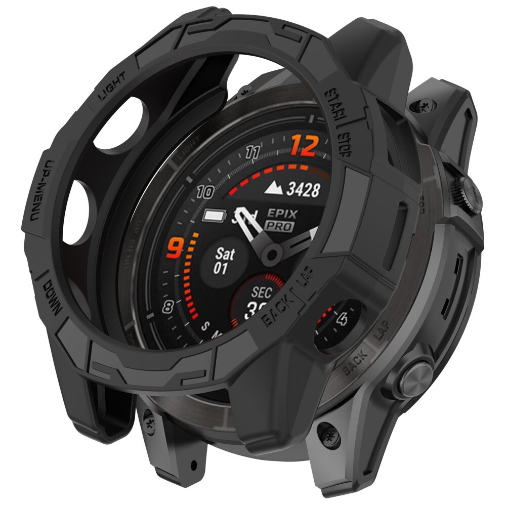 Kemény TPU tok Garmin Epix Pro (Gen 2) 42mm készülékekhez - fekete