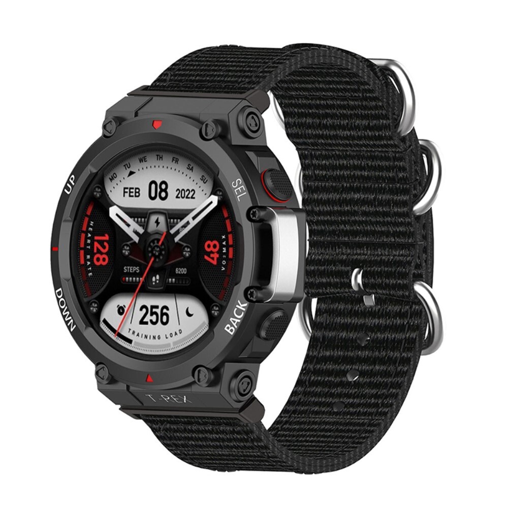 Óraszíj "Resilience" nejlonból Amazfit T-Rex 2 órákhoz - fekete