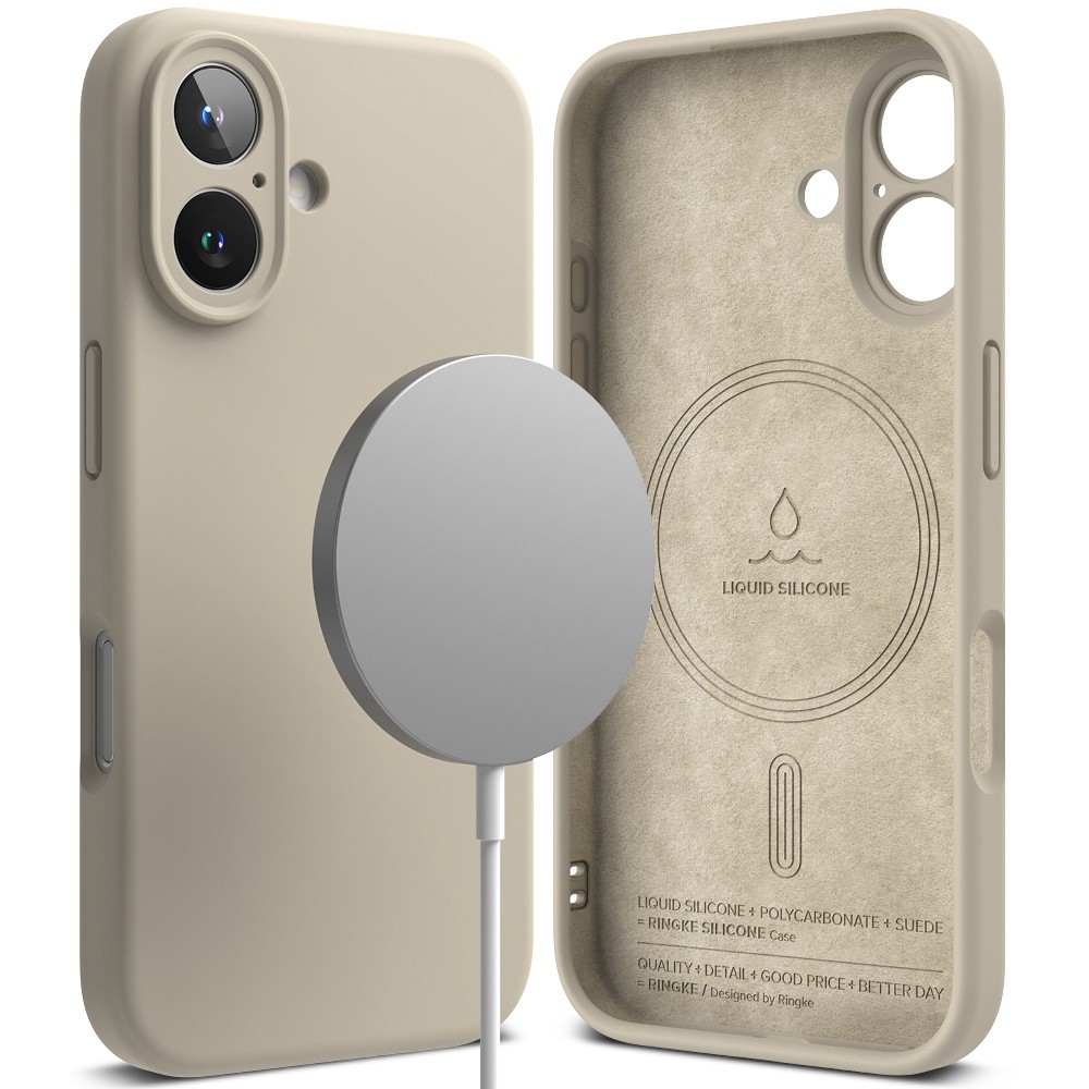 Tok Ringke "Silicone Magnetic" iPhone 16 készülékekhez - stone