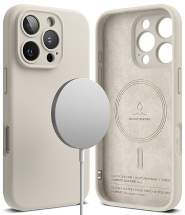 Tok Ringke "Silicone Magnetic" iPhone 16 Pro Max készülékekhez - stone