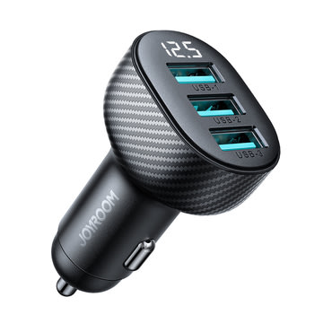 JoyRoom "JR-CL29" autós töltő három USB-A kimenettel, 17W - fekete JoyRoom "JR-CL29" autós töltő három USB-A kimenettel, 17W - fekete