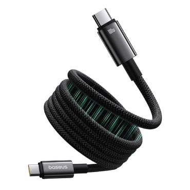 Töltőkábel és adatkábel Baseus "Tungsten Gold" fonott USB-C - USB-C kábel mágneses összecsatolással 100W - 1m - fekete Töltőkábel és adatkábel Baseus "Tungsten Gold" fonott USB-C - USB-C kábel mágneses összecsatolással 100W - 1m - fekete