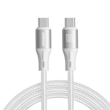 USB-C - USB-C adatkábel és töltőkábel JoyRoom "A25" 100W gyorstöltésre - 1.2m - fehér USB-C - USB-C adatkábel és töltőkábel JoyRoom "A25" 100W gyorstöltésre - 1.2m - fehér