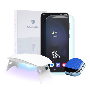 Prémium üvegfólia Optishield Lux Honor 90 készülékekhez és UV lámpa