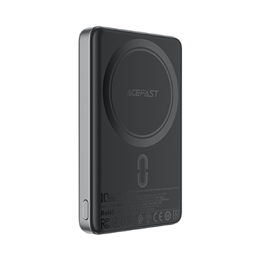Acefast "M12" power bank USB-C kimenettel és vezeték nélküli MagSafe töltéssel - 10000 mAh - fekete Acefast "M12" power bank USB-C kimenettel és vezeték nélküli MagSafe töltéssel - 10000 mAh - fekete