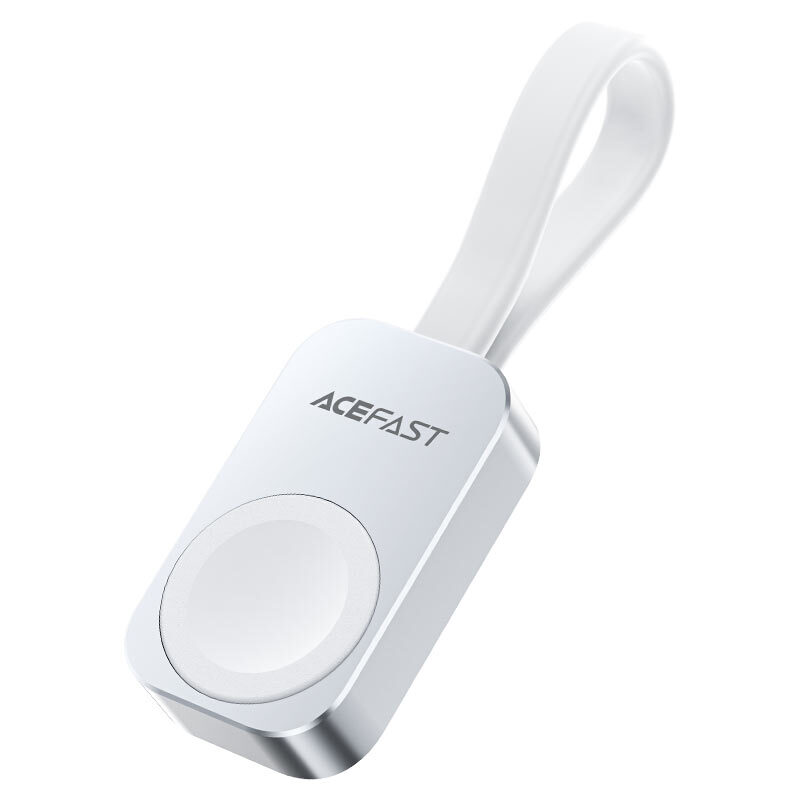 Acefast "E21" hordozható töltő Apple Watch-hoz 5W, beépített USB-C kábellel - ezüst