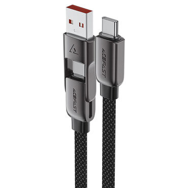 Acefast "C13" USB-C-USB-C és USB-A töltő- és adatkábel gyorstöltéshez 60 W - 1,2 m - fekete Acefast "C13" USB-C-USB-C és USB-A töltő- és adatkábel gyorstöltéshez 60 W - 1,2 m - fekete