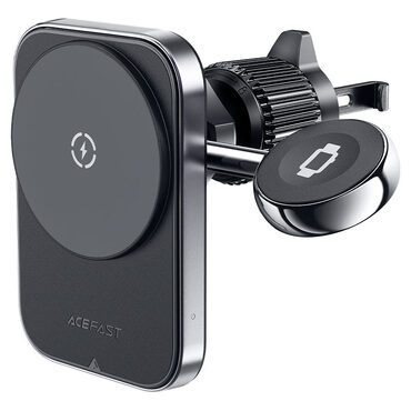 Acefast "D18" prémium 2 az 1-ben QI autós mágneses tartó  mobileszközökhöz és Apple Smart Watchokhoz - 15 W - szellőzőrácsra Acefast "D18" prémium 2 az 1-ben QI autós mágneses tartó  mobileszközökhöz és Apple Smart Watchokhoz - 15 W - szellőzőrácsra