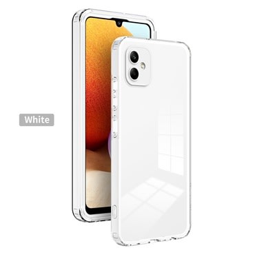 Hibrid tok beépített kamera védelemmel "Crystal Bumper" Samsung Galaxy A06 készülékekhez - metallic white