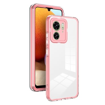 Hibrid tok beépített kamera védelemmel "Crystal Bumper" Motorola Edge 50 Neo készülékekhez - metallic pink