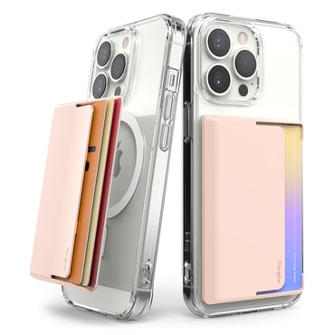 Kártyatartó zseb Ringke "Magnetic Side Slot Card Holder" - peach pink