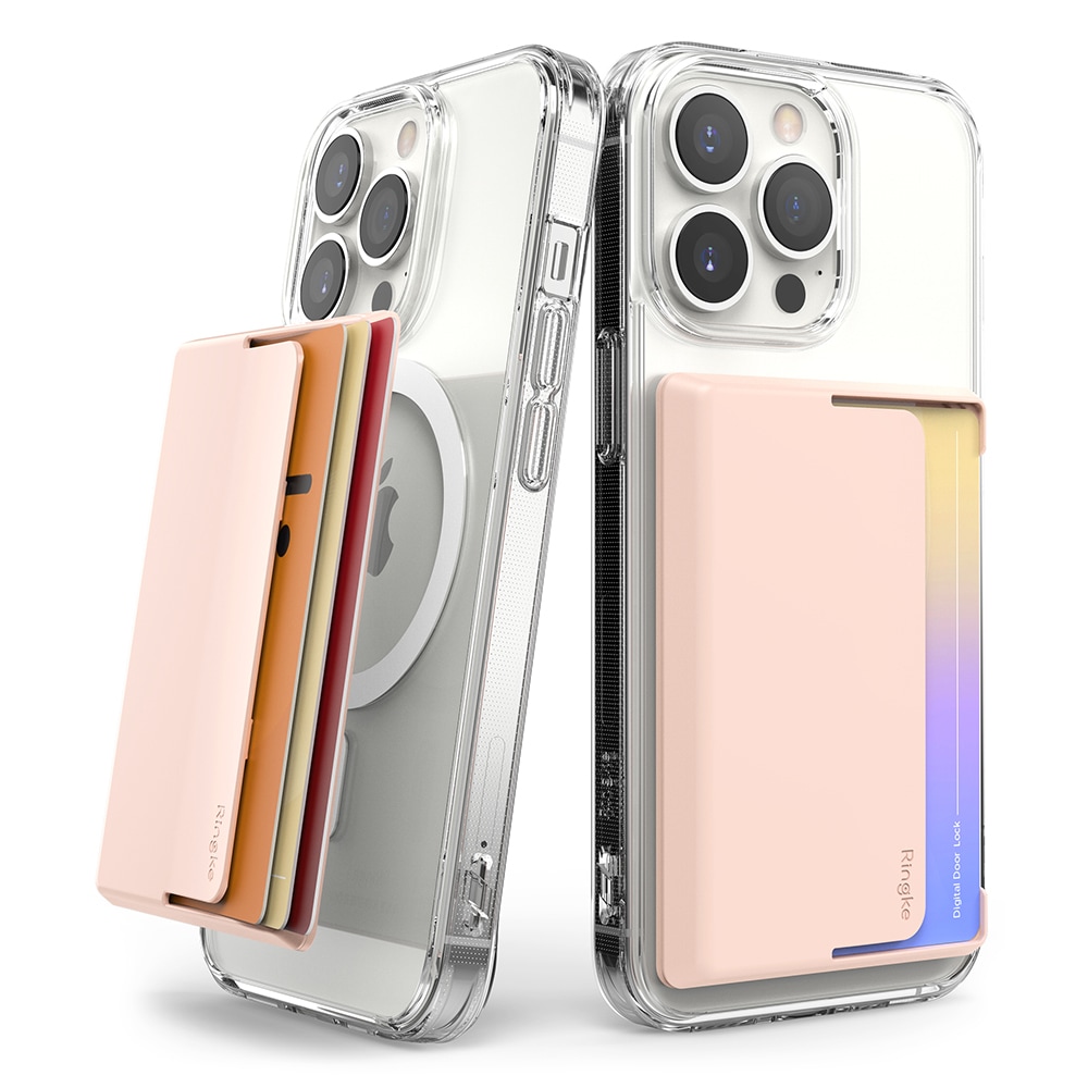 Kártyatartó zseb Ringke "Magnetic Side Slot Card Holder" - peach pink
