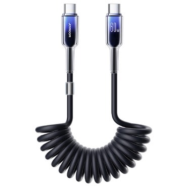 USB-C - USB-C adatkábel és töltőkábel JoyRoom "A43 Spring" 60W gyorstöltésre - 1.5m - black USB-C - USB-C adatkábel és töltőkábel JoyRoom "A43 Spring" 60W gyorstöltésre - 1.5m - black