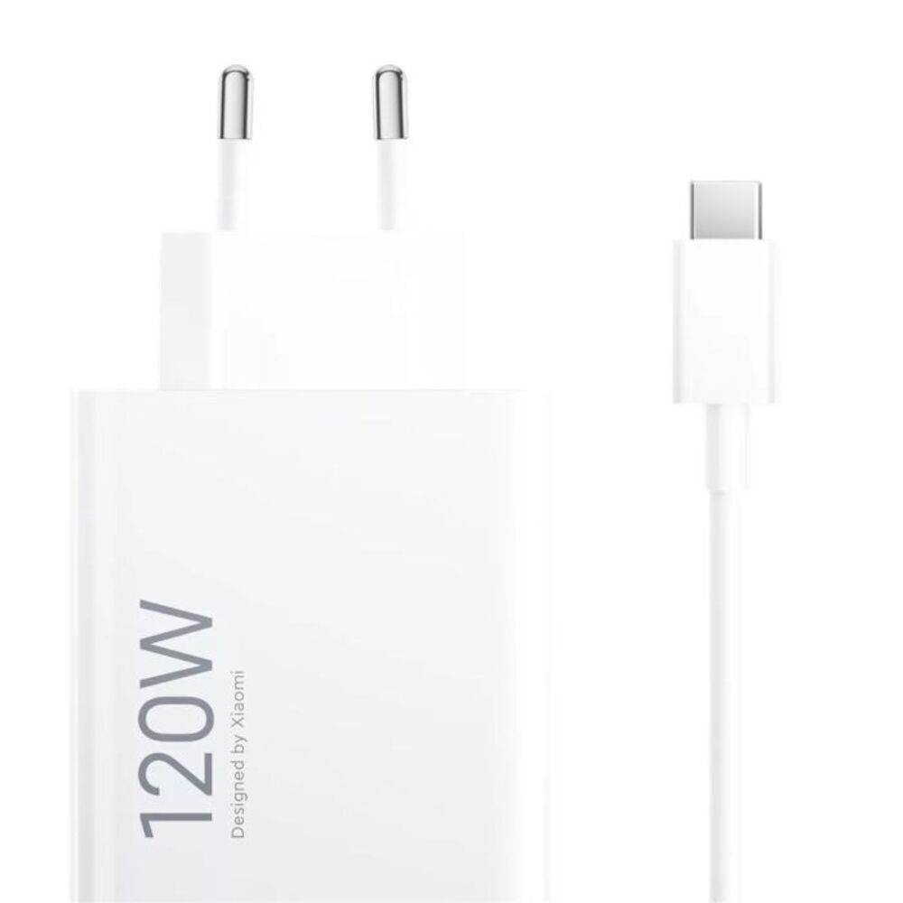 Eredeti fali töltő adapter Xiaomi "BHR9462EU" GaN 120W, USB-A és mellékelt kábel - fehér