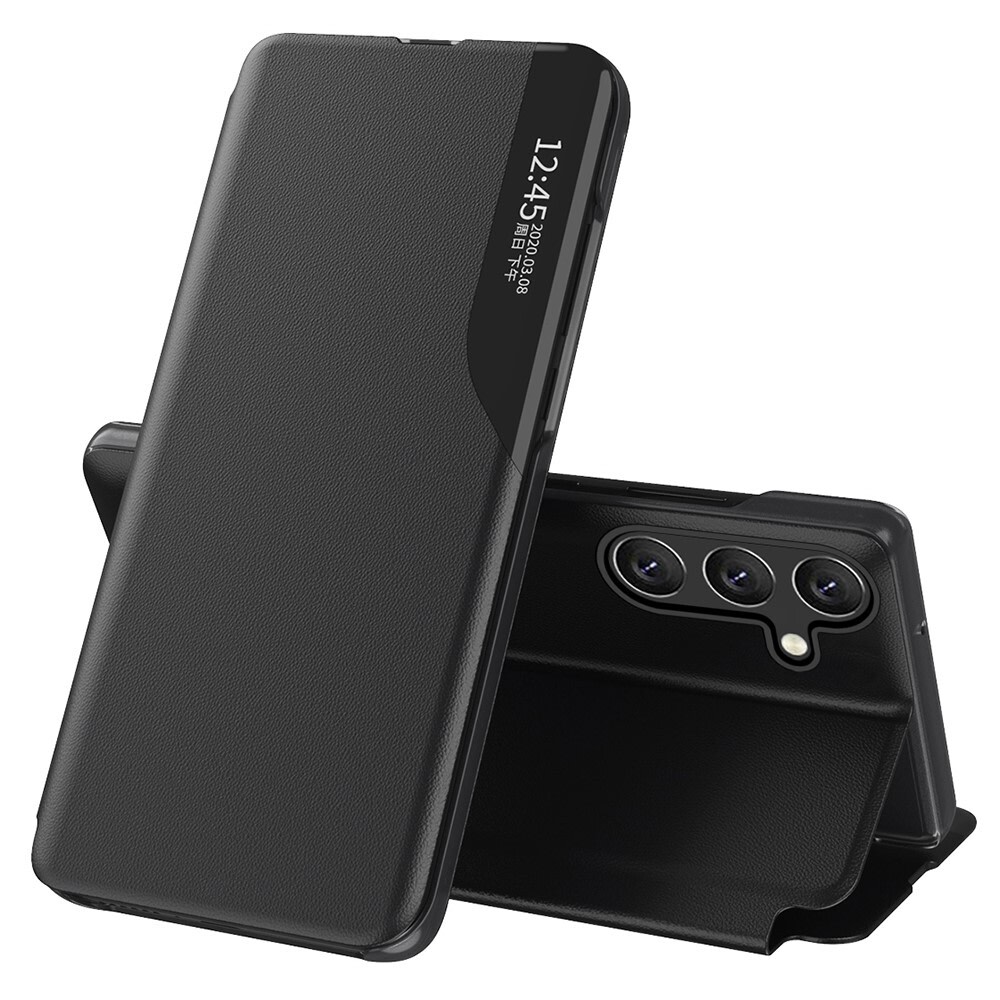 Nyitható tok "Edge View" Samsung Galaxy S25 készülékekhez - fekete