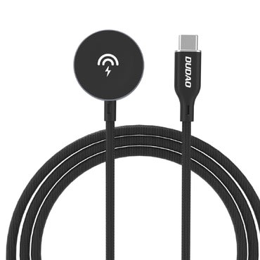 Vezeték nélküli töltőállomás Dudao "A12C" Apple Watch órákhoz - USB-C 2.5W - 1.2m - fekete Vezeték nélküli töltőállomás Dudao "A12C" Apple Watch órákhoz - USB-C 2.5W - 1.2m - fekete