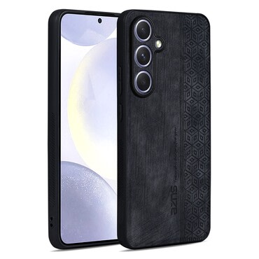 Prémium tok Cube Leather beépített hátsó kamera védelemmel Samsung Galaxy S25 Plus készülékekhez - graphite black