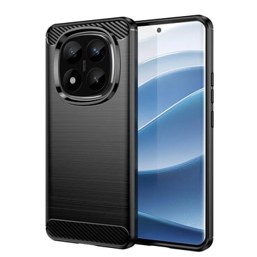 TPU gél tok "Brushed Carbon" Xiaomi Redmi Note 14 Pro Plus 5G készülékekhez - fekete