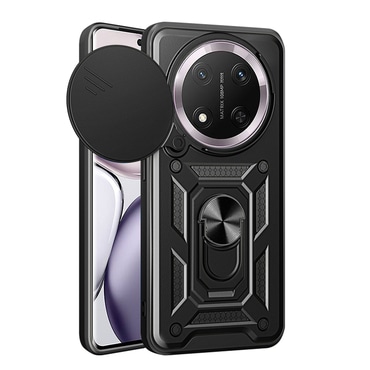 Strapabíró tok "MaX-Armor" gyűrűvel, fém lappal és hátsó kamera védelemmel Honor Magic7 Lite készülékekhez - army black