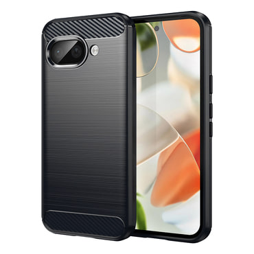 TPU gél tok "Brushed Carbon" Google Pixel 9a készülékekhez - fekete