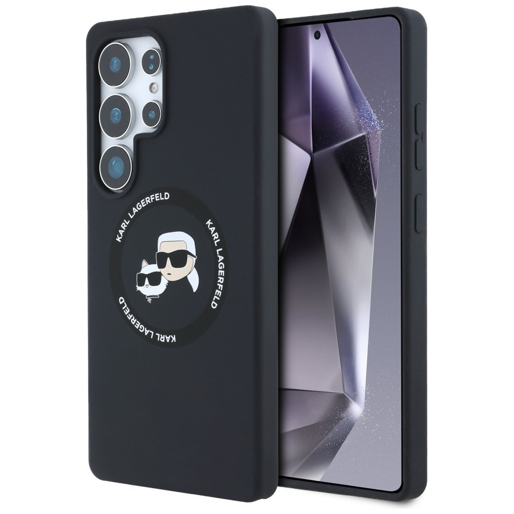 Eredeti tok Karl Lagerfeld "Double Heads MagSafe" Samsung Galaxy S25 Ultra készülékekhez - fekete
