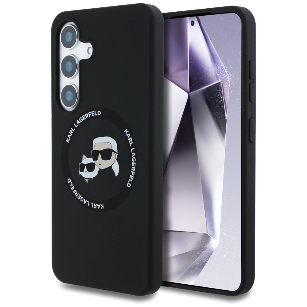 Eredeti tok Karl Lagerfeld "Double Heads MagSafe" Samsung Galaxy S25 készülékekhez - fekete