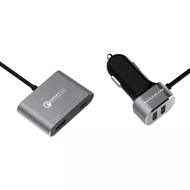 Nillkin "PowerShare" prémium autós töltő QC3.0-val, egy USB-C és három USB-A töltőkimenettel 57 W - szürke Nillkin "PowerShare" prémium autós töltő QC3.0-val, egy USB-C és három USB-A töltőkimenettel 57 W - szürke