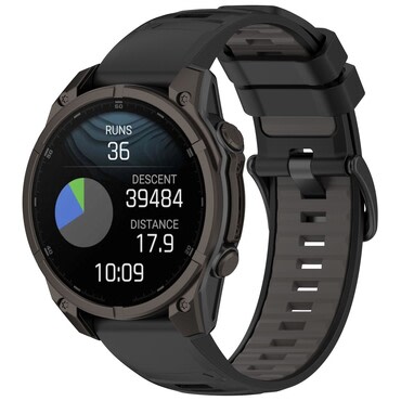 Szilikon óraszíj Garmin Descent Mk3 / Mk3i / Fenix 8 (43mm) - fekete