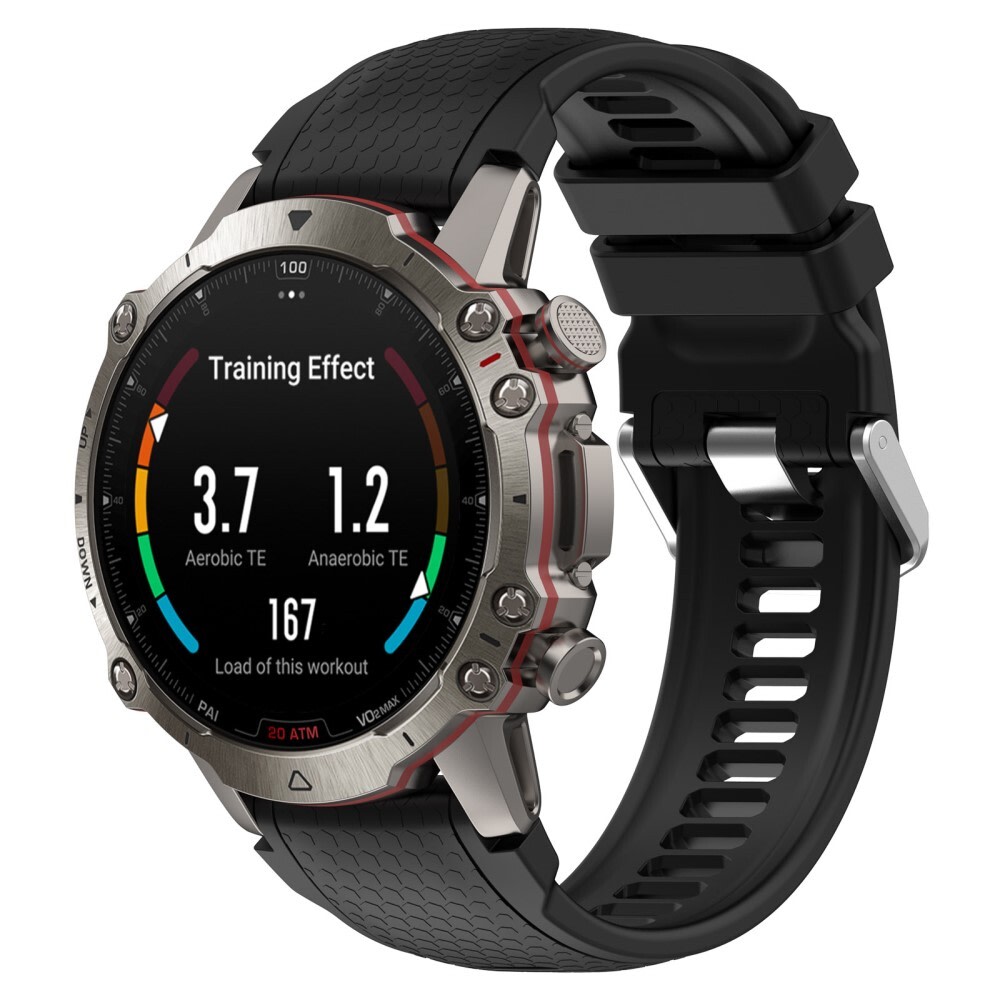 Szilikon szíj Garmin Marq sorozat / Approach S60 / Approach S62 / Forerunner 945 / Forerunner 965 / Descent G1 / Instinct / Instinct 2 órákhoz – fekete