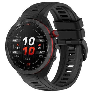 Szilikon óraszíj Garmin Approach S70 42mm órákhoz - fekete