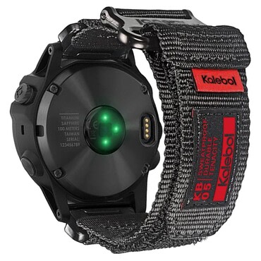 Pót szíj „Nylon sticker” Garmin Tactix 7 Pro / Fenix 6X / Fenix 6X Pro órához – fekete