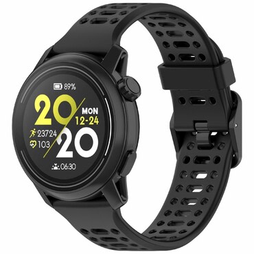 Szilikon óraszíj  Coros Pace 2 / Apex 2 / Apex 42mm  órákhoz - fekete