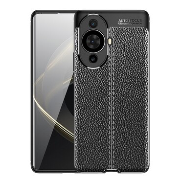 Elegáns gél tok Elite Guard bőr textúrával és extra védelemmel az oldalakon Huawei Nova 13 készülékekre - obsidian black