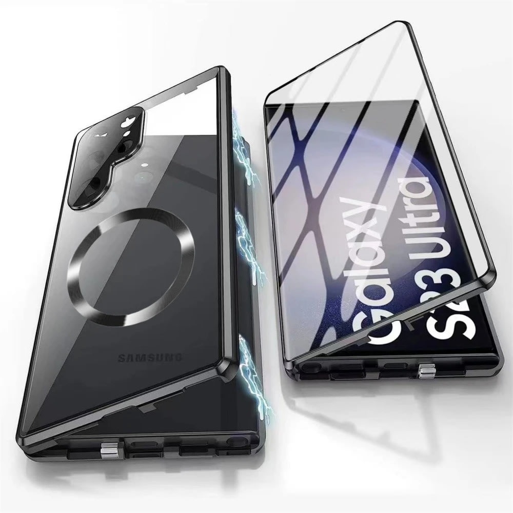 Mágneses Full-Body tok üveggel "Stronghold MagLock" Samsung Galaxy S25 Ultra készülékekhez - titanium black