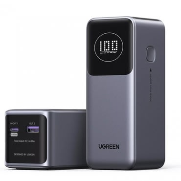 Power bank Ugreen PB724 100W QC + PD USB-C és USB-A kimenettel - 12000 mAh - szürke Power bank Ugreen PB724 100W QC + PD USB-C és USB-A kimenettel - 12000 mAh - szürke