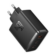 Baseus Super OS-Cube Pro fali töltő 1x USB-A és 2x USB-C kimenettel, 65W gyorstöltési szabványokkal - fekete