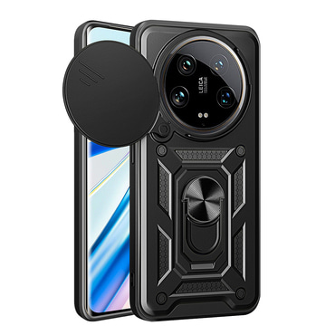 Strapabíró tok "MaX-Armor" gyűrűvel, fém lappal és hátsó kamera védelemmel Xiaomi 15 Ultra készülékekhez - army black