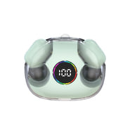 NeoNix Bluetooth fülhallgató - mély basszus, LED kijelző, vízálló kivitelben - pistachio cream