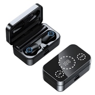 MirrorMax vezeték nélküli Bluetooth fülhallgató beépített vésztöltővel és digitális kijelzővel - jet black