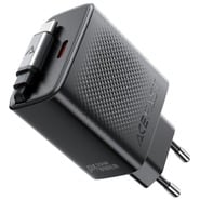 Acefast "A110" Premium fali töltőadapter GaN technológiával, 1x USB-C kimenettel 30W és kihúzható USB-C kábellel - fekete