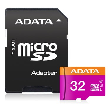 Micro SDXC memóriakártya Adata 32GB Class 10 UHS-I U1 100MB/s és adapter - lila